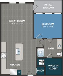 A4 Floor Plan at Abberly Riverwalk Apartment Homes, Nashville, TN