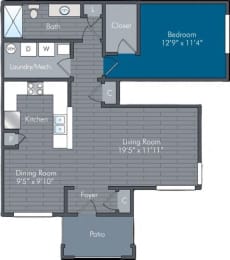 Farragut II Floor Plan at Abberly Square Apartment Homes, Maryland