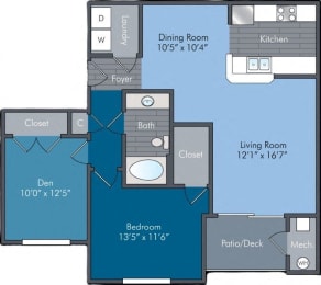 Herald II Floor Plan at Abberly Square Apartment Homes, Waldorf, MD, 20601