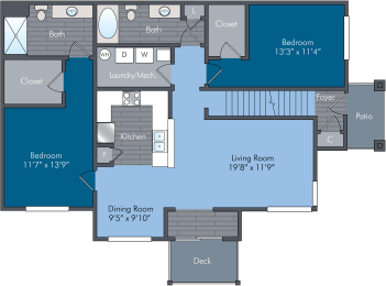San Marco II Floor Plan at Abberly Square Apartment Homes, Waldorf, Maryland