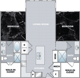 a blueprint of a floor plan of a house at Abberly Onyx Apartment Homes, Decatur, GA