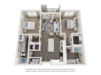 bedroom floor plan | luxury apartments in towson md | the mille brookhaven apartment