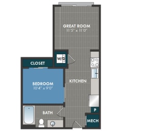 allegheny Floor Plan at Abberly Riverwalk Apartment Homes, Nashville, TN, 37228