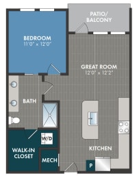 cumberland Floor Plan at Abberly Riverwalk Apartment Homes, Tennessee, 37228