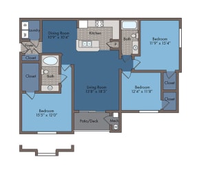 Union Floor Plan at Abberly Square Apartment Homes, Waldorf, Maryland
