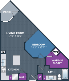 floor plan of a bedroom apartment floor plan with walk in closet