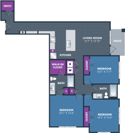 the floor plan of thelorloriousious apartments