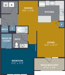 a blueprint of a floor plan of a house at Abberly Solaire Apartment Homes, North Carolina, 27529