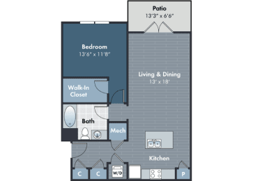 the floor plans of a bedroom apartment