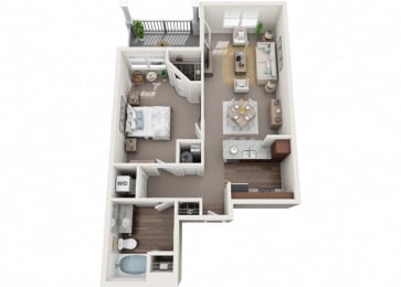Piedmont 1 Bedroom 1 Bath Floor Plan at Abberly Avera Apartment Homes by HHHunt, Manassas