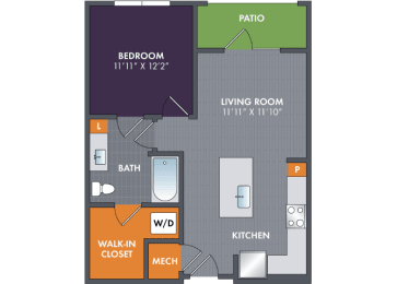 Gold Floor Plan at Abberly Foundry Apartment Homes, Nashville, 37203