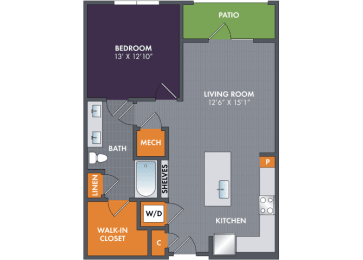 Nickel Floor Plan at Abberly Foundry Apartment Homes, Nashville