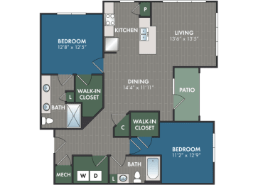Mayfair Floor Plan at Abberly Commons Apartment Homes, North Carolina, 28215