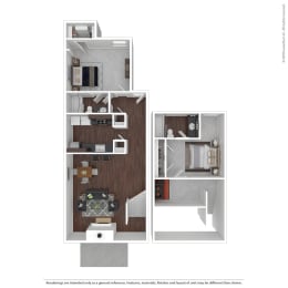 Cypress Floor Plan with 1160 Sq. Ft. at The Vale, Cordova
