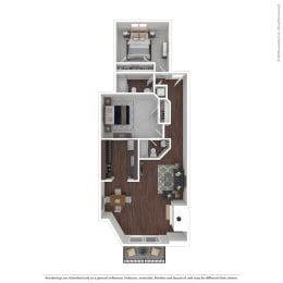 Dogwood Floor Plan with 947 Sq. Ft. at The Vale, Tennessee, 38018