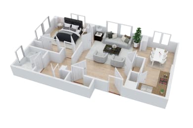 1 bedroom 1 bathroom Floor plan C at The Embassy, St. Louis, 63108