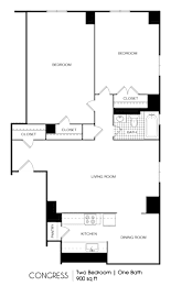 1 bed 1 bathroom A at 275 on the Park Apartments, Missouri