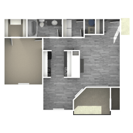 1 bed 1 bath Floor Plan at Runaway Bay, Ohio, 43204