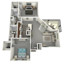 Oak Floor Plan at The Nova Apartments, Memphis, 38115