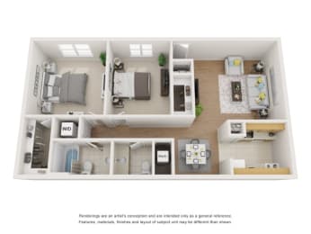 B3 Floor Plan at Whispering Oaks, Texas, 77301