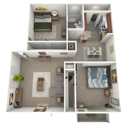 Park 2 Bed 1 Bath at The District, Memphis