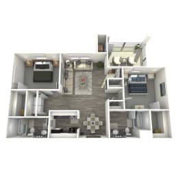 2 bed 2 bath StCroix Floor Plan at Island Club, Ohio