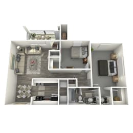 2 bed 1 bath StTropez Floor Plan at Island Club, Ohio