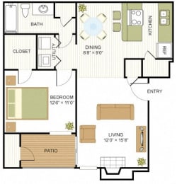 A2 Floor Plan at Sunset Canyon, Texas