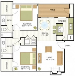 B2 Floor Plan at Sunset Canyon, Texas