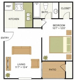 SC- Efficiency Floor Plan at Sunset Canyon, San Antonio, TX