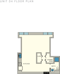 D4 - Studio 1 bathroom Floor Plan at Aviator at Brooks,Texas