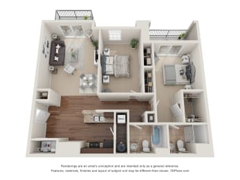2-Bedroom Penthouse Floor Plan