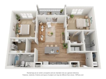 The Mulberry Floor Plan at Retreat at Mt. Vernon Apartments