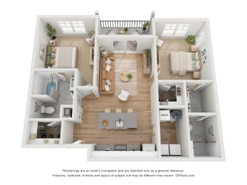 The Phillips Floor Plan at Retreat at Mt. Vernon Apartments