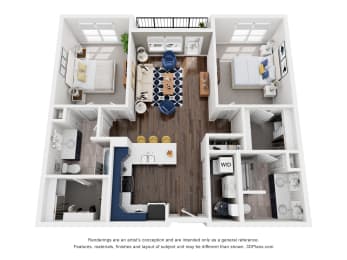 The Lyra II 2 Bedroom Floor Plan
