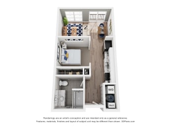 The Lazelle Studio Floor Plan