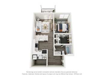The Voyager 1 Bedroom Floor Plan