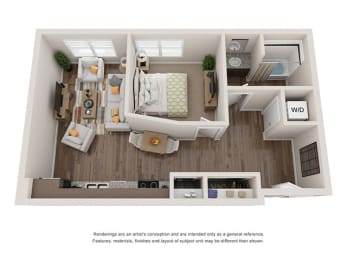 1 bedroom 1 bathroom apartment at Ashley Union Station in Denver, Colorado