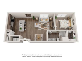 1 bedroom 1 bathroom apartment at Ashley Union Station in Denver, Colorado