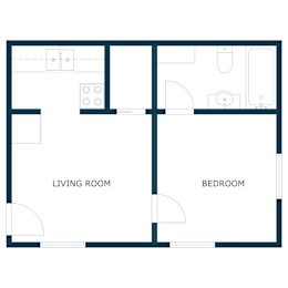 Birchwood 1 Apartments in Fargo, ND | Efficiency Floor Plan 01A