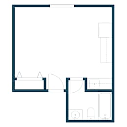 Saddlebrook Apartments in West Fargo, ND | Studio Floor Plan 01B