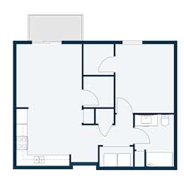 North Sky I Apartments in Fargo, ND | One Bedroom Floor Plan 11A