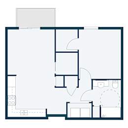 North Sky II Apartments in Fargo, ND | One Bedroom Floor Plan 11B (Accessible)