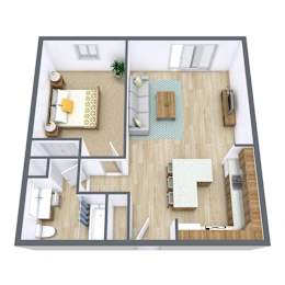 Granger Court Apartments in Fargo, ND | One Bedroom Floor Plan 11G