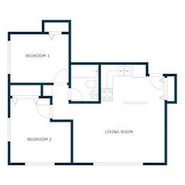 Morningside Apartments in Fargo, ND | Two Bedroom Floor Plan 21B