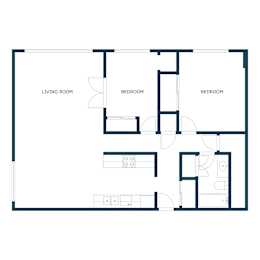 Park Terrace Apartments in Fargo, ND | Two Bedroom Floor Plan 21B