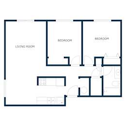Maplewood Bend Apartments in Fargo, ND | Two Bedroom Floor Plan 21C