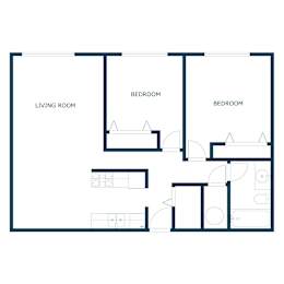 Maplewood Bend Apartments in Fargo, ND | Two Bedroom Floor Plan 21E