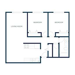 Maplewood Bend Apartments in Fargo, ND | Two Bedroom Floor Plan 21F
