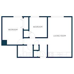 Riverwood Apartments in Crookston, MN | Two Bedroom Floor Plan 21F